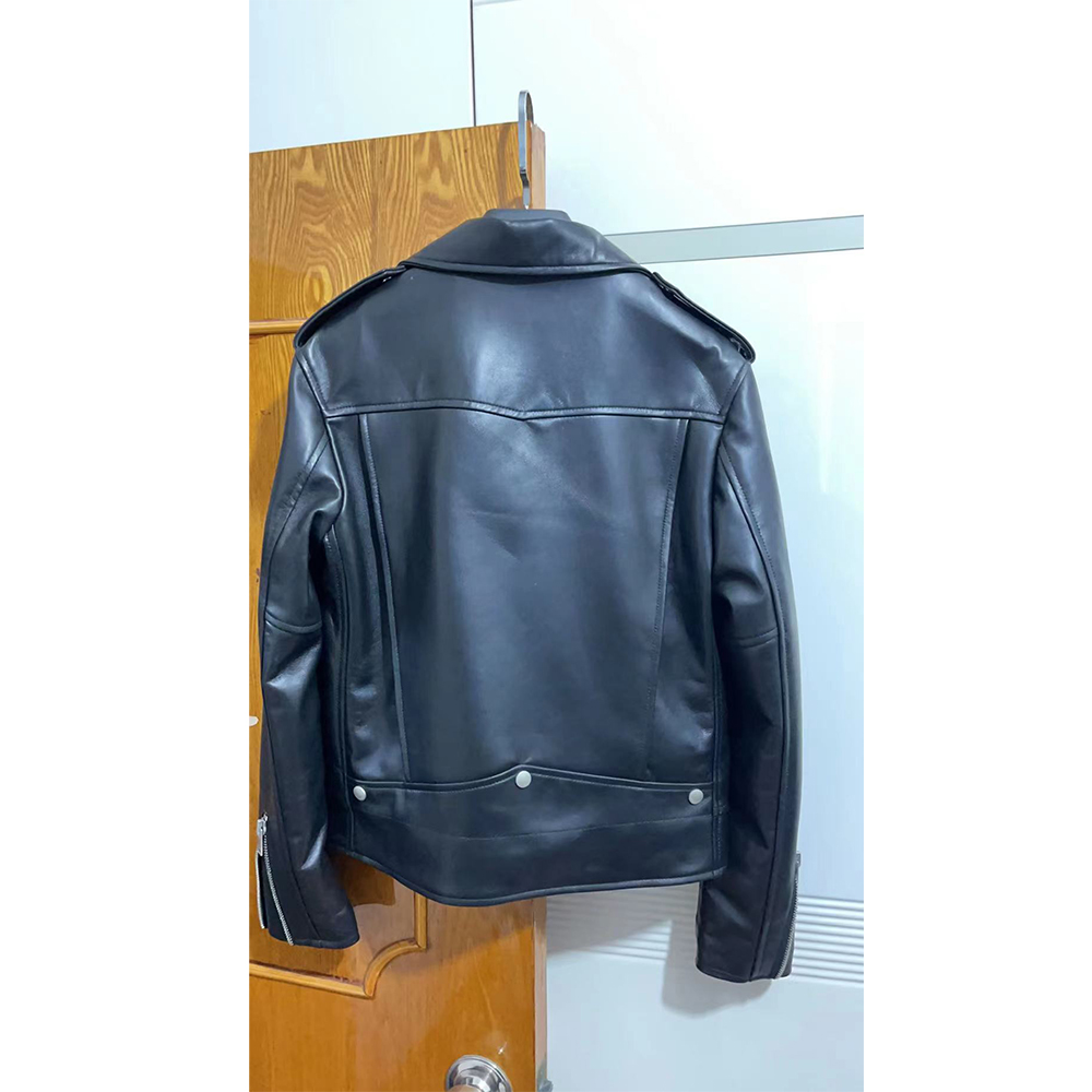 Saint Laurent Slim-Fit Leather Biker Jacket - FashionPlug