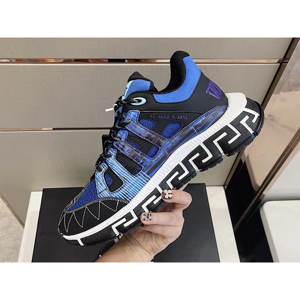 Versace Trigreca Sneakers Blue - FashionPlug