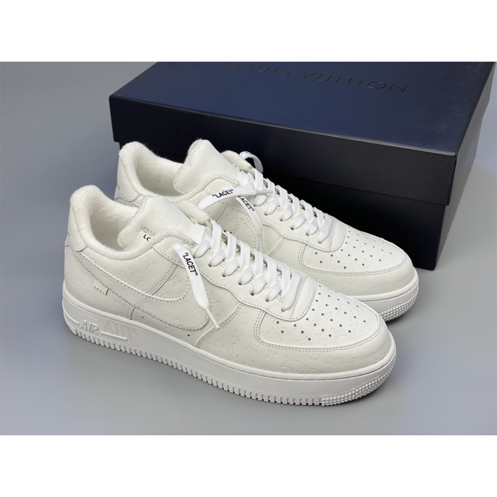 Louis Vuitton  X Nike Air Force 1 Sneaker All White - FashionPlug