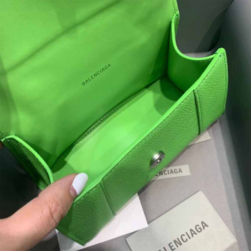 [50% Discount]Balenciaga Hourglass Top Handle Bag In Green - FashionPlug