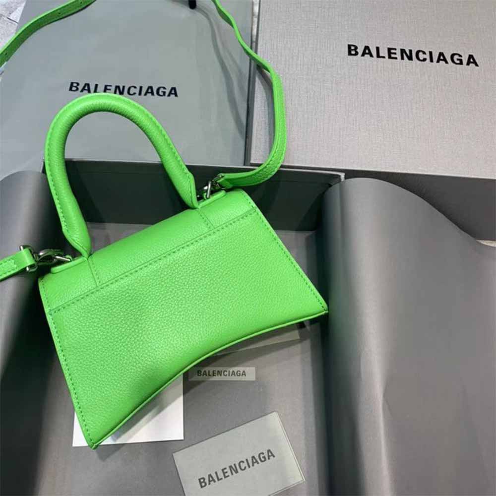 [50% Discount]Balenciaga Hourglass Top Handle Bag In Green - FashionPlug
