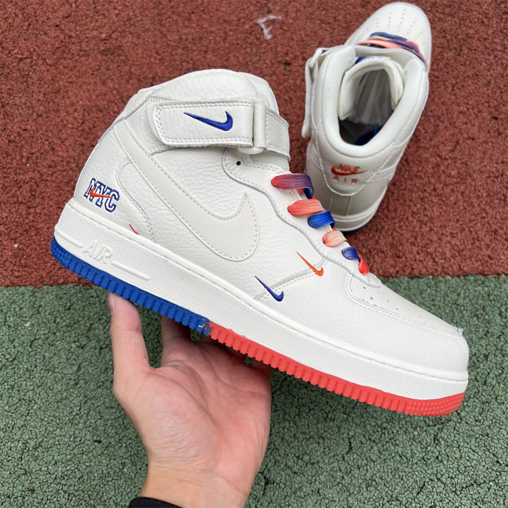 Nike Air Force 1 Mid NYC Rainbow Sneaker - FashionPlug