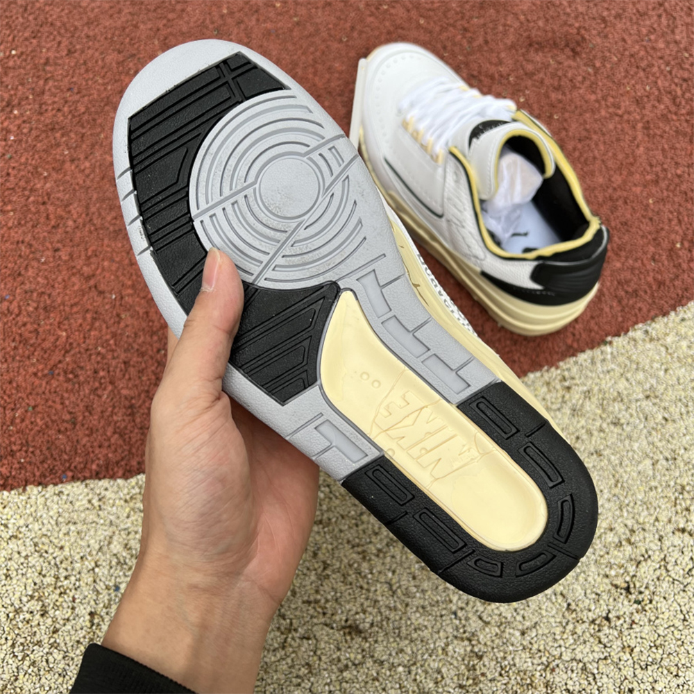 Jordan Offwhite X AJ2 Low “White/Black” Sneakers - FashionPlug