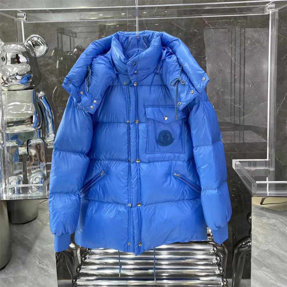 Moncler Lamentin Short Down Jacket In Blue - FashionPlug