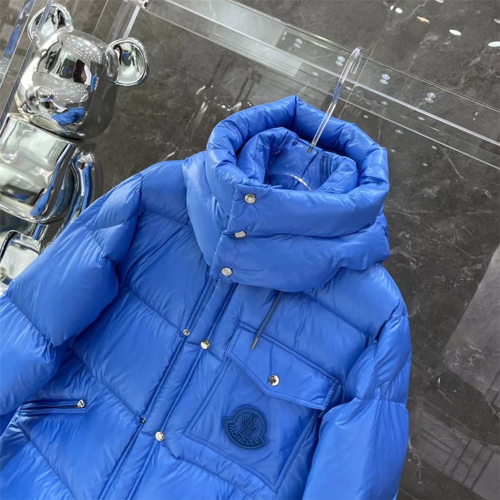 Moncler Lamentin Short Down Jacket In Blue - FashionPlug