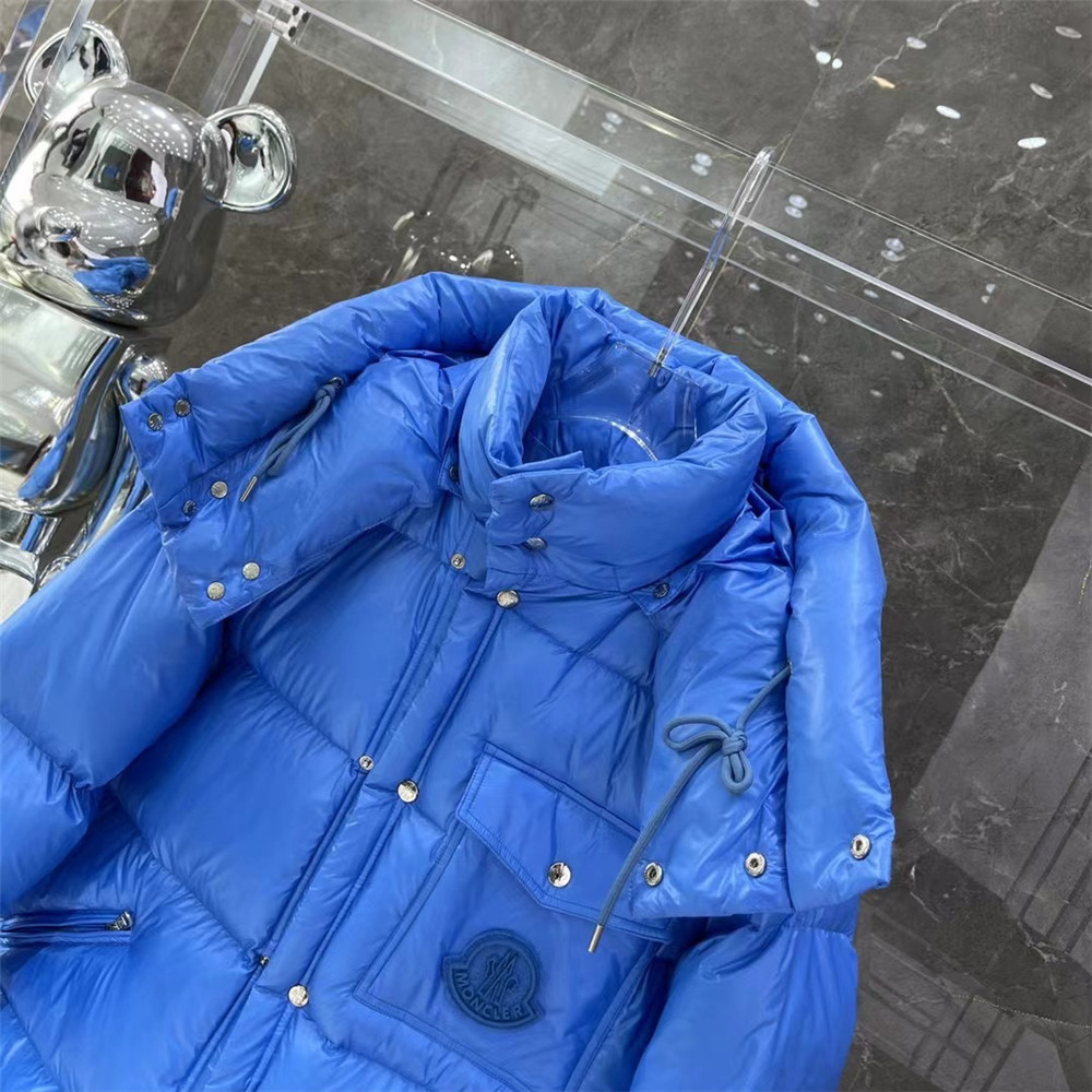 Moncler Lamentin Short Down Jacket In Blue - FashionPlug