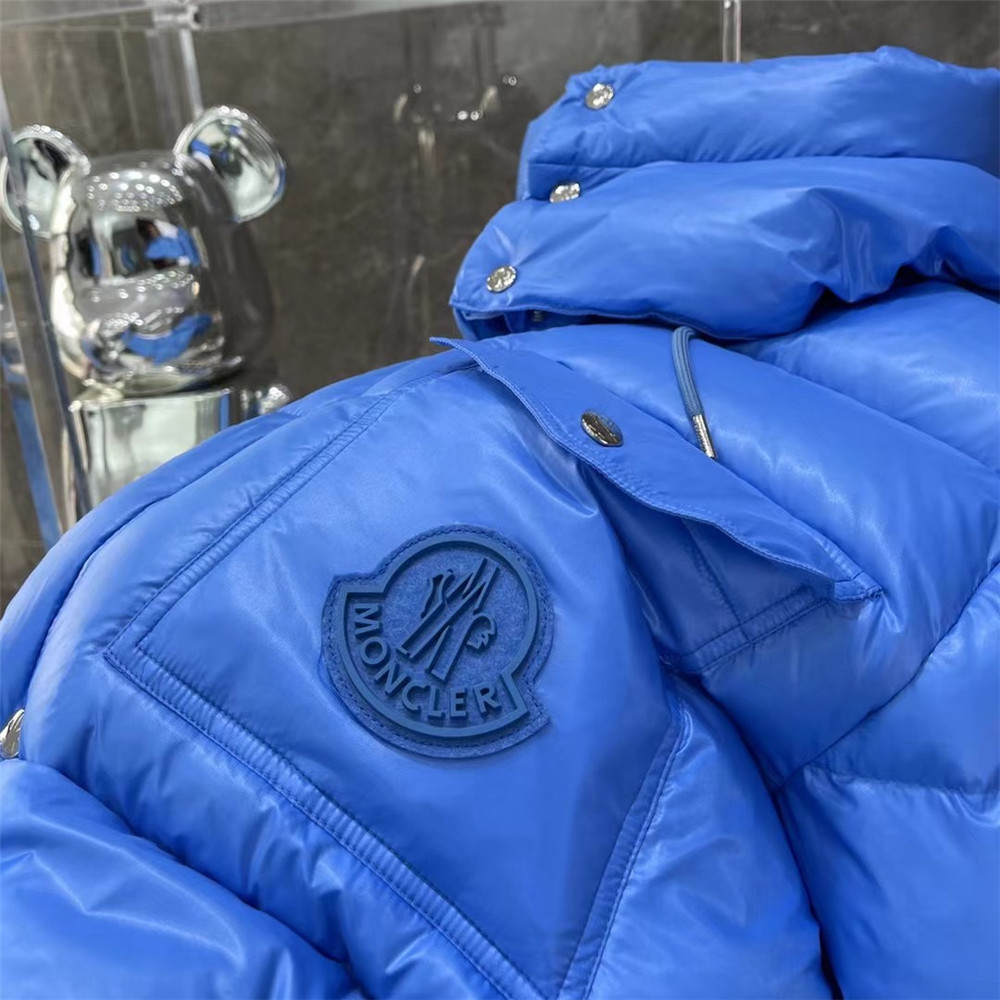Moncler Lamentin Short Down Jacket In Blue - FashionPlug