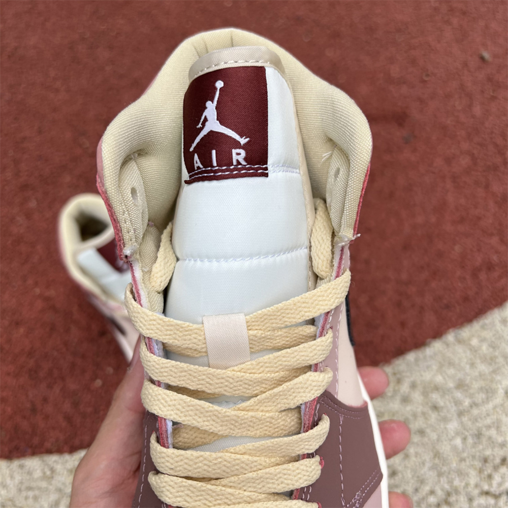Jordan AJ1 Mid Dusty Pink Sneaker - FashionPlug