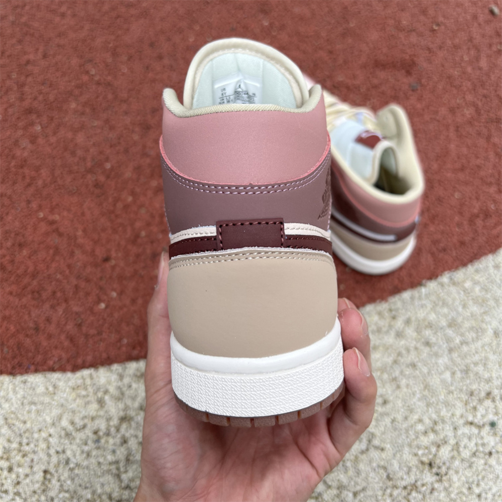 Jordan AJ1 Mid Dusty Pink Sneaker - FashionPlug