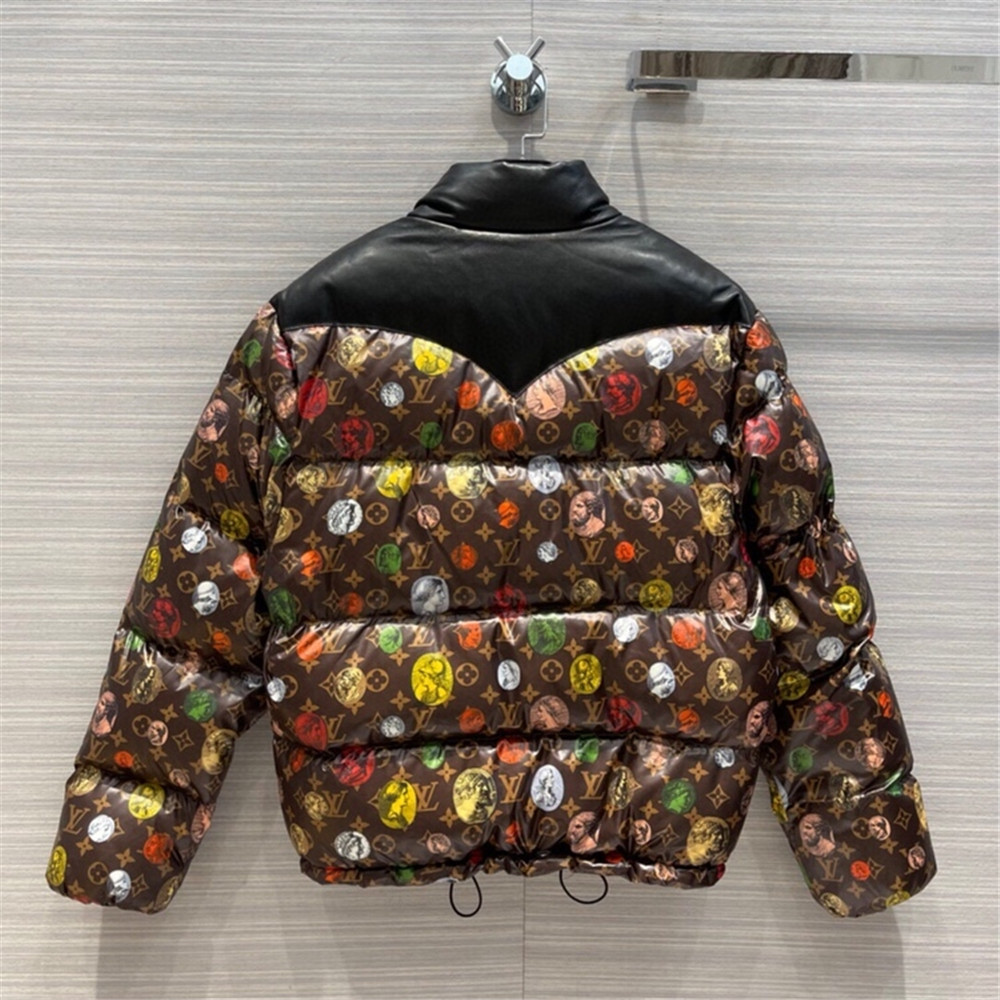 Louis Vuitton Monogram Leather Short Down Jacket  - FashionPlug