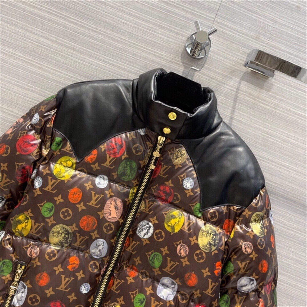 Louis Vuitton Monogram Leather Short Down Jacket  - FashionPlug