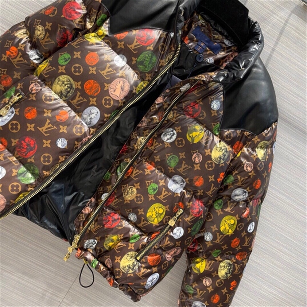 Louis Vuitton Monogram Leather Short Down Jacket  - FashionPlug