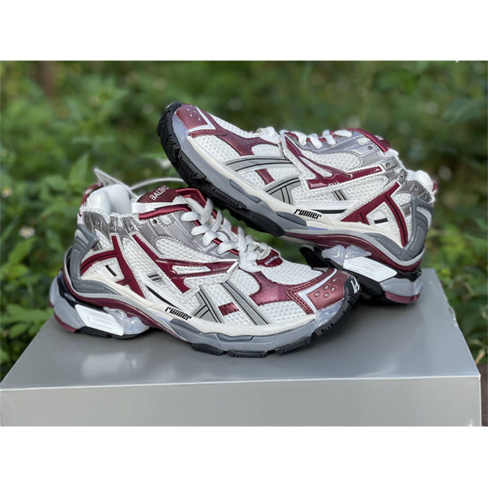 Balenciaga Runner Sneaker In Burgundy - FashionPlug