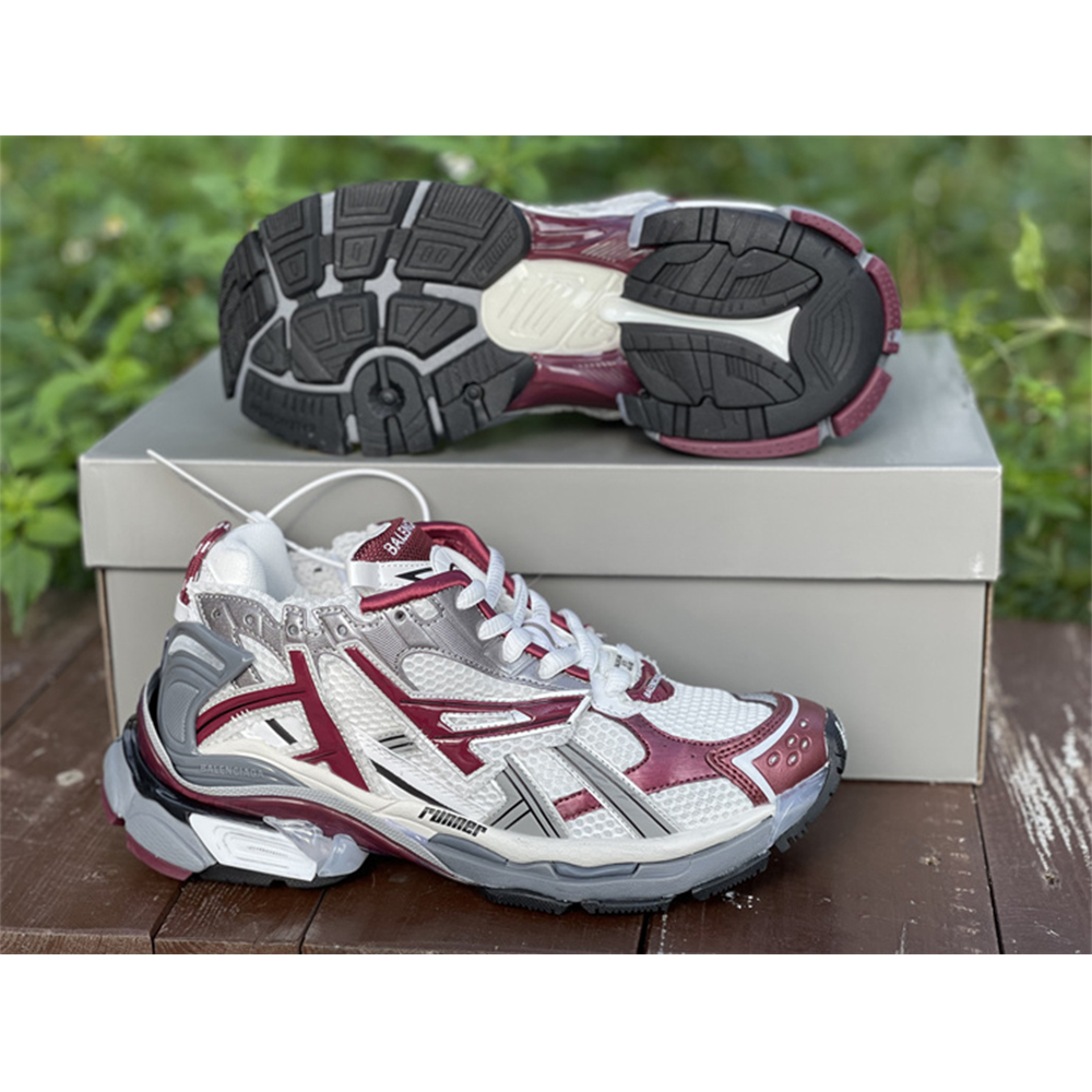 Balenciaga Runner Sneaker In Burgundy - FashionPlug