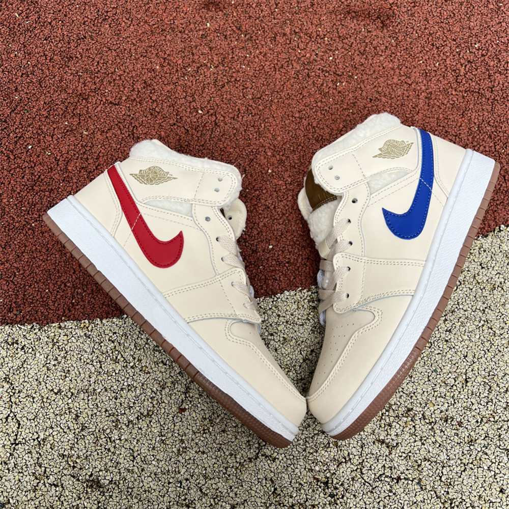 Jordan AJ1 Mid Multicolor Hook Milk White Sneaker - FashionPlug