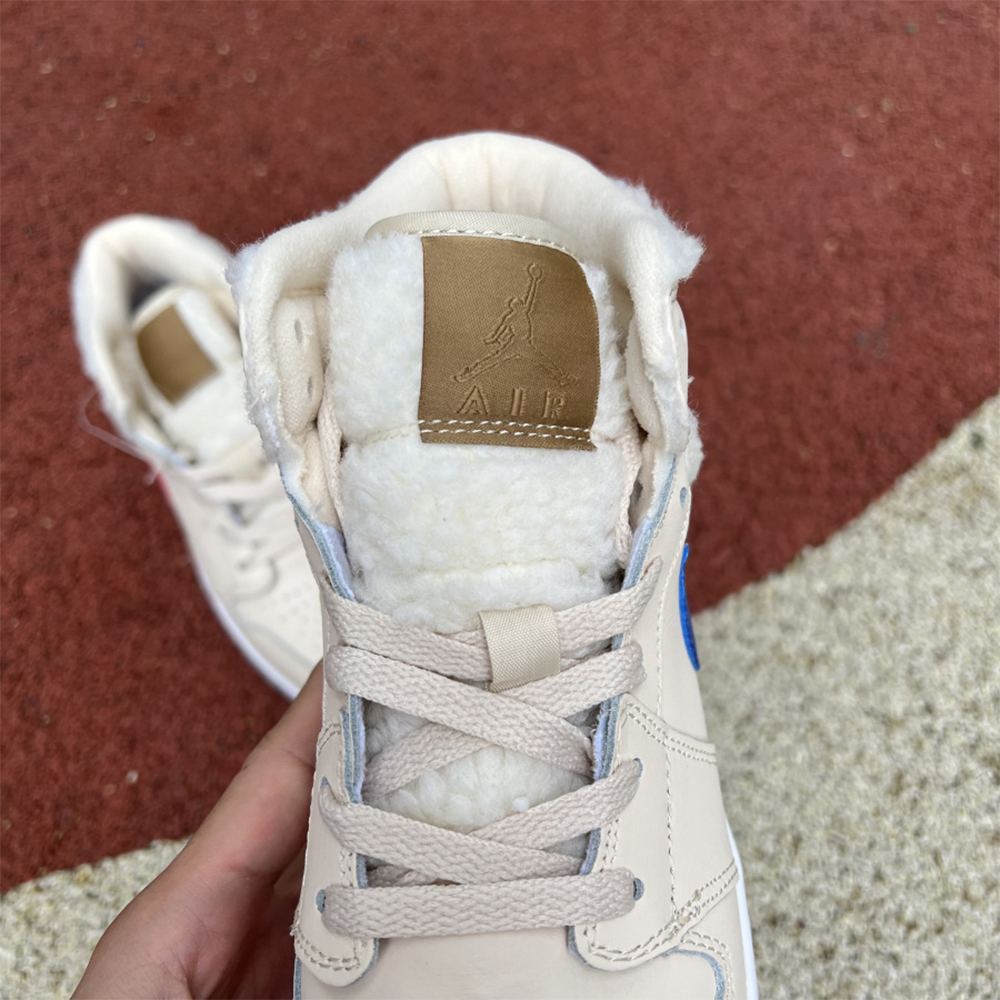 Jordan AJ1 Mid Multicolor Hook Milk White Sneaker - FashionPlug