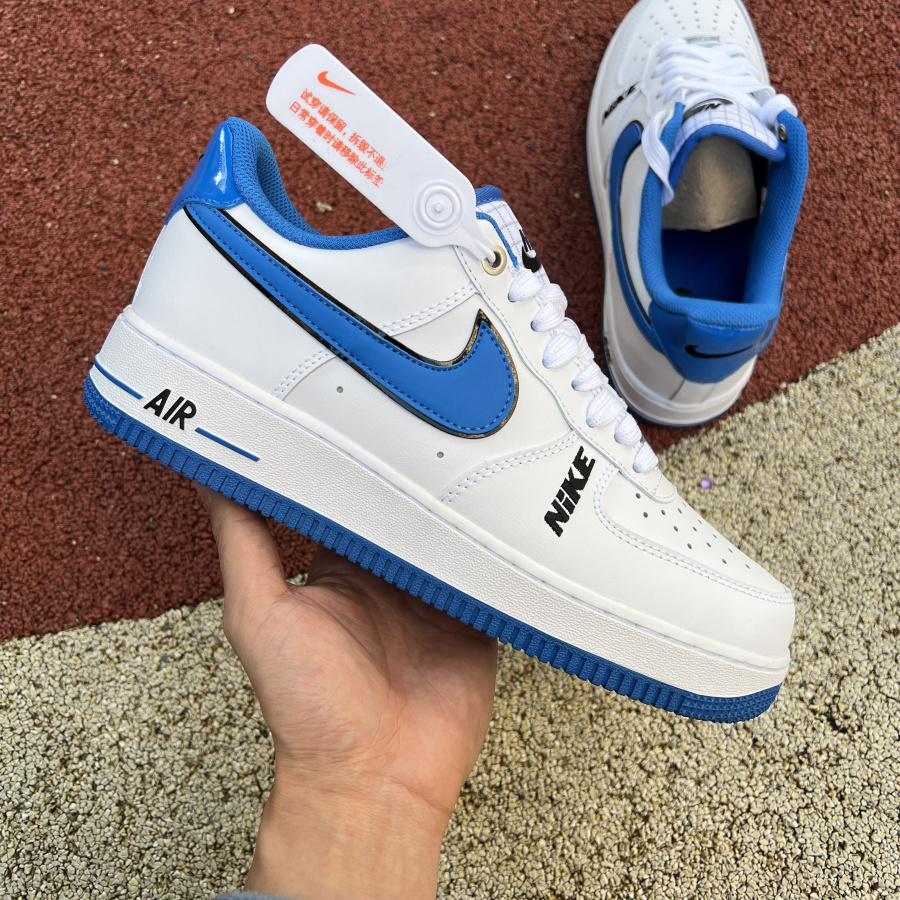 Nike Low Sneaker Air Force 1 '07 LV8 White Blue  - FashionPlug