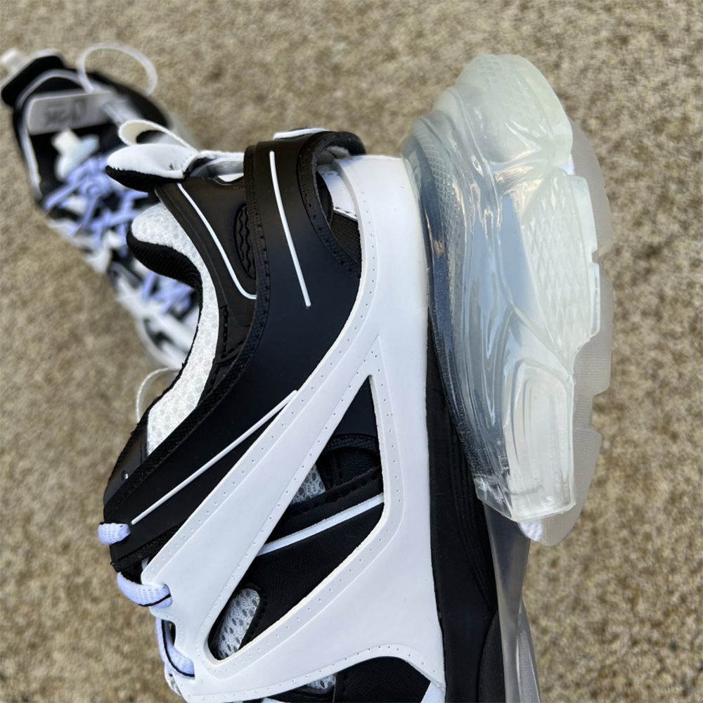 Balenciaga Men's Track Trainers Clear Sole In White - FashionPlug