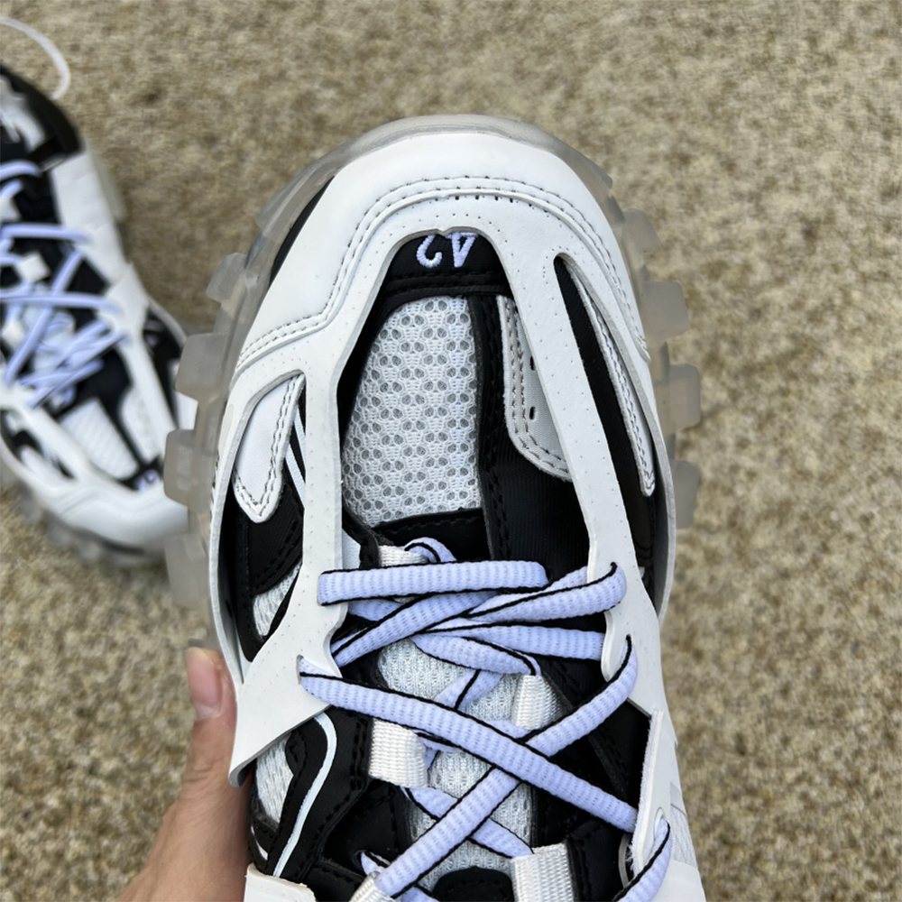 Balenciaga Men's Track Trainers Clear Sole In White - FashionPlug