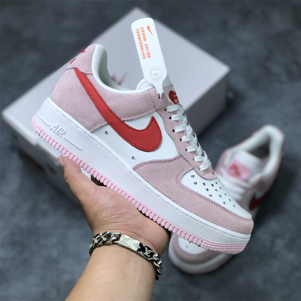 Nike Air Force Pink Valentine Sneaker - FashionPlug