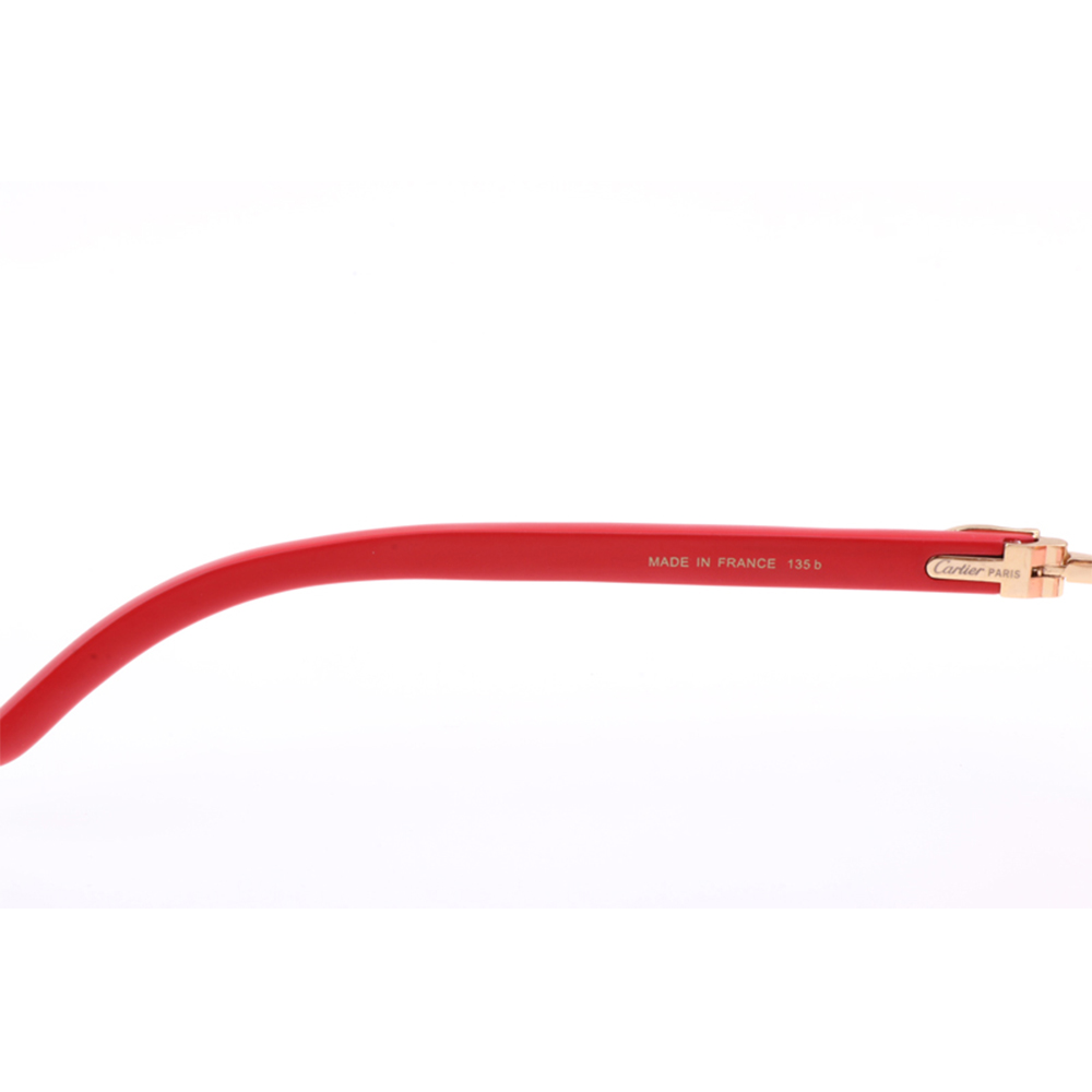 Cartier 8300818 Red Wood Sunglasses In Gold Gradient Pink - FashionPlug