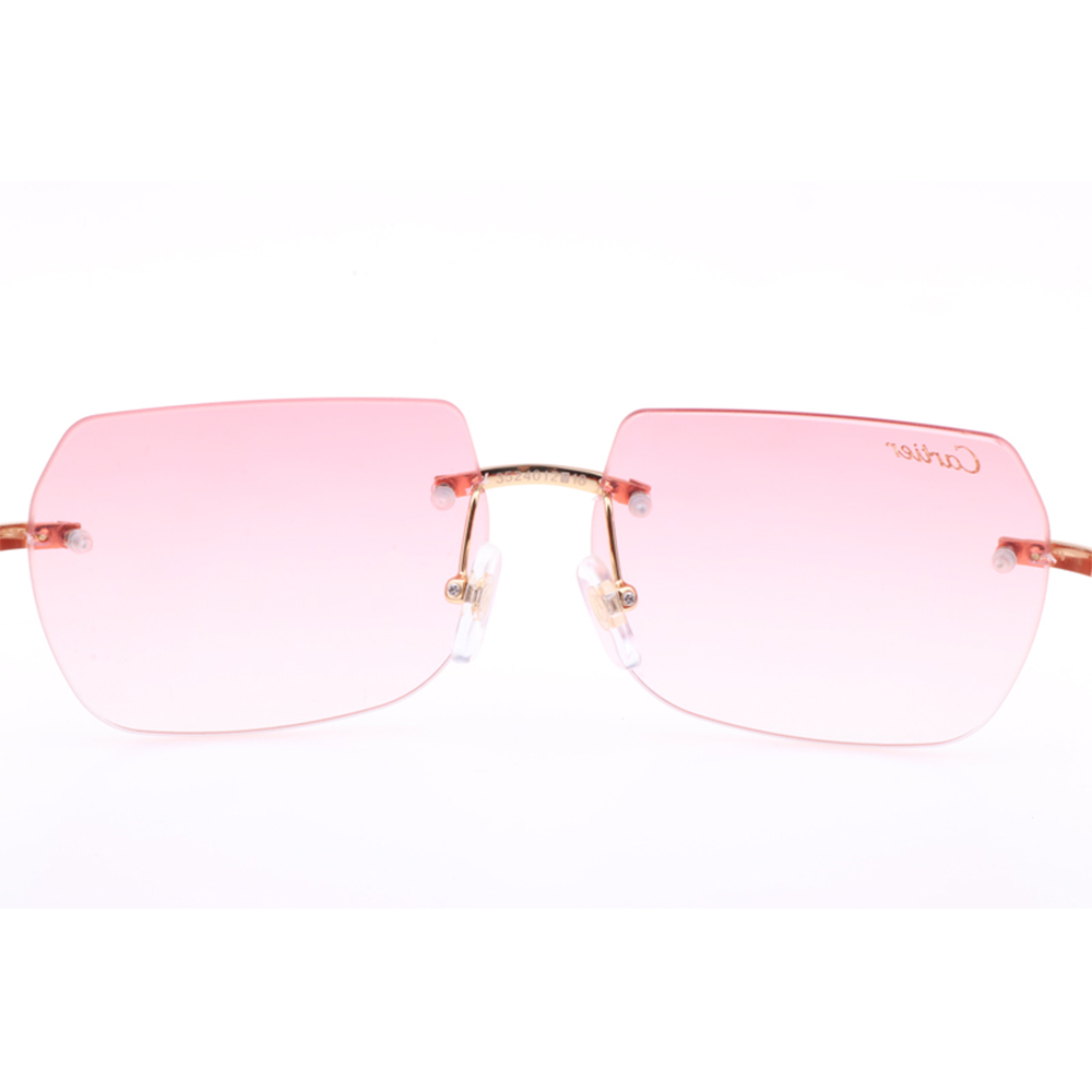 Cartier 8300818 Red Wood Sunglasses In Gold Gradient Pink - FashionPlug