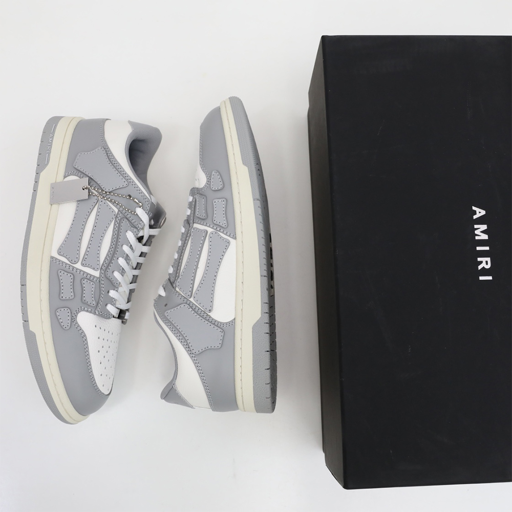 Amiri Skel-Top Low Sneaker Gray/White - FashionPlug
