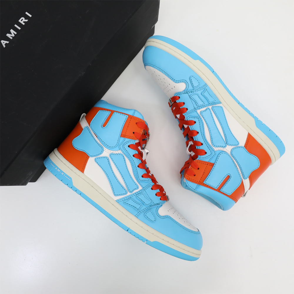 Amiri Skel-Top Hi Sneaker Blue/Orange - FashionPlug