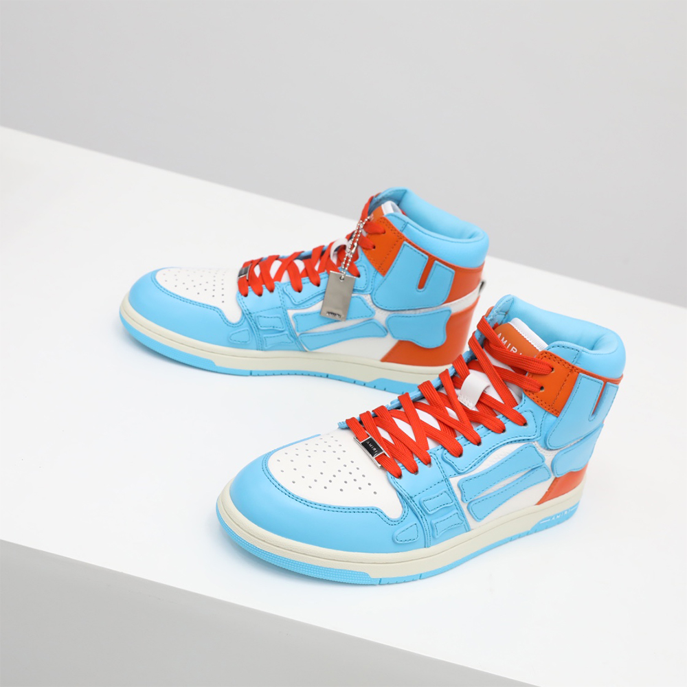 Amiri Skel-Top Hi Sneaker Blue/Orange - FashionPlug