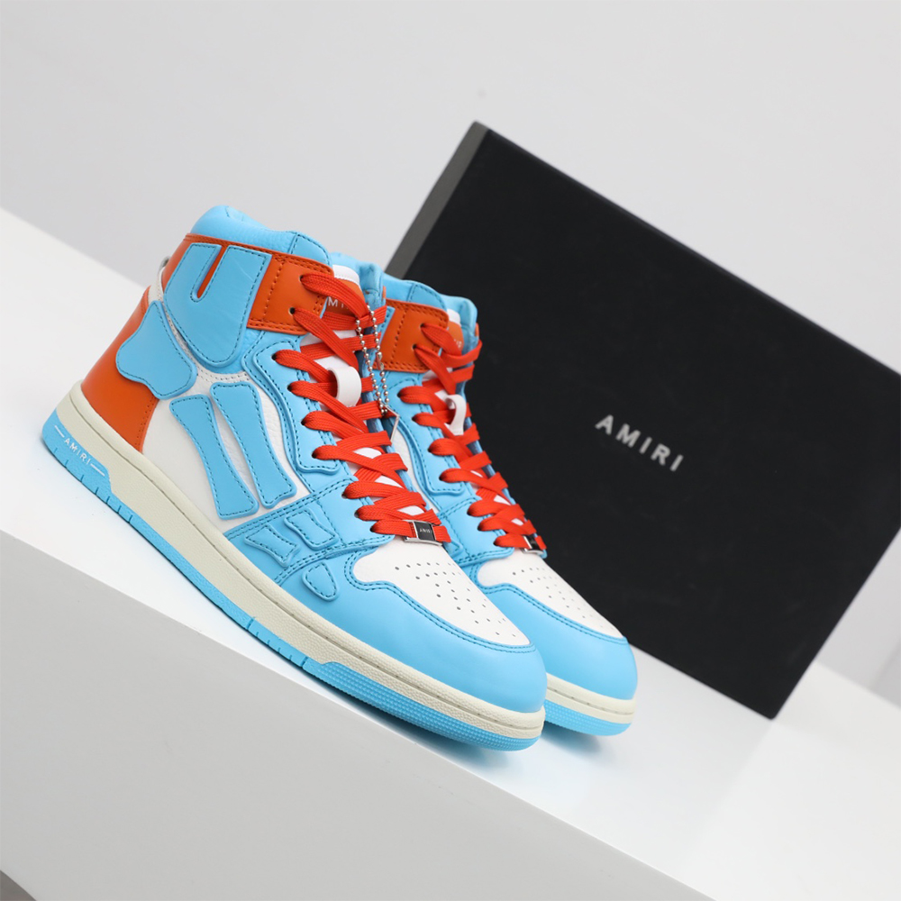 Amiri Skel-Top Hi Sneaker Blue/Orange - FashionPlug