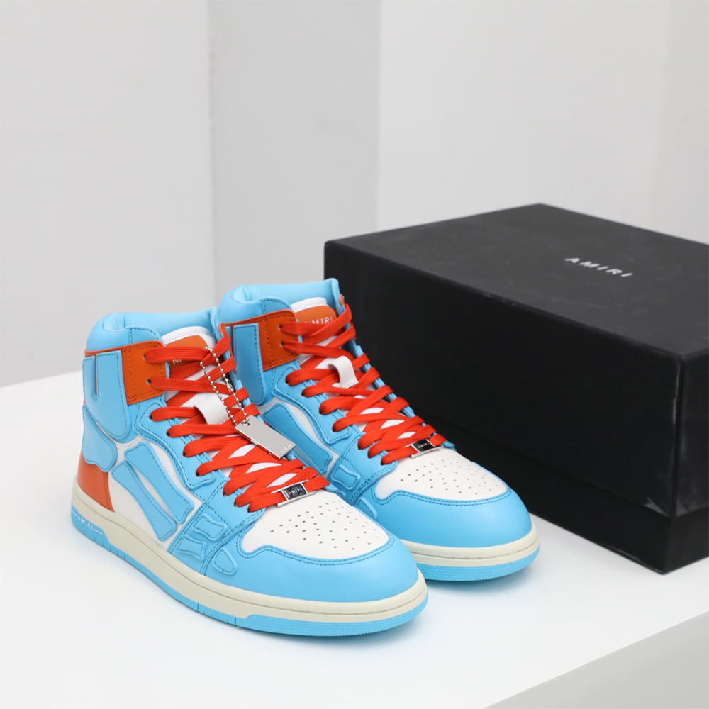 Amiri Skel-Top Hi Sneaker Blue/Orange - FashionPlug