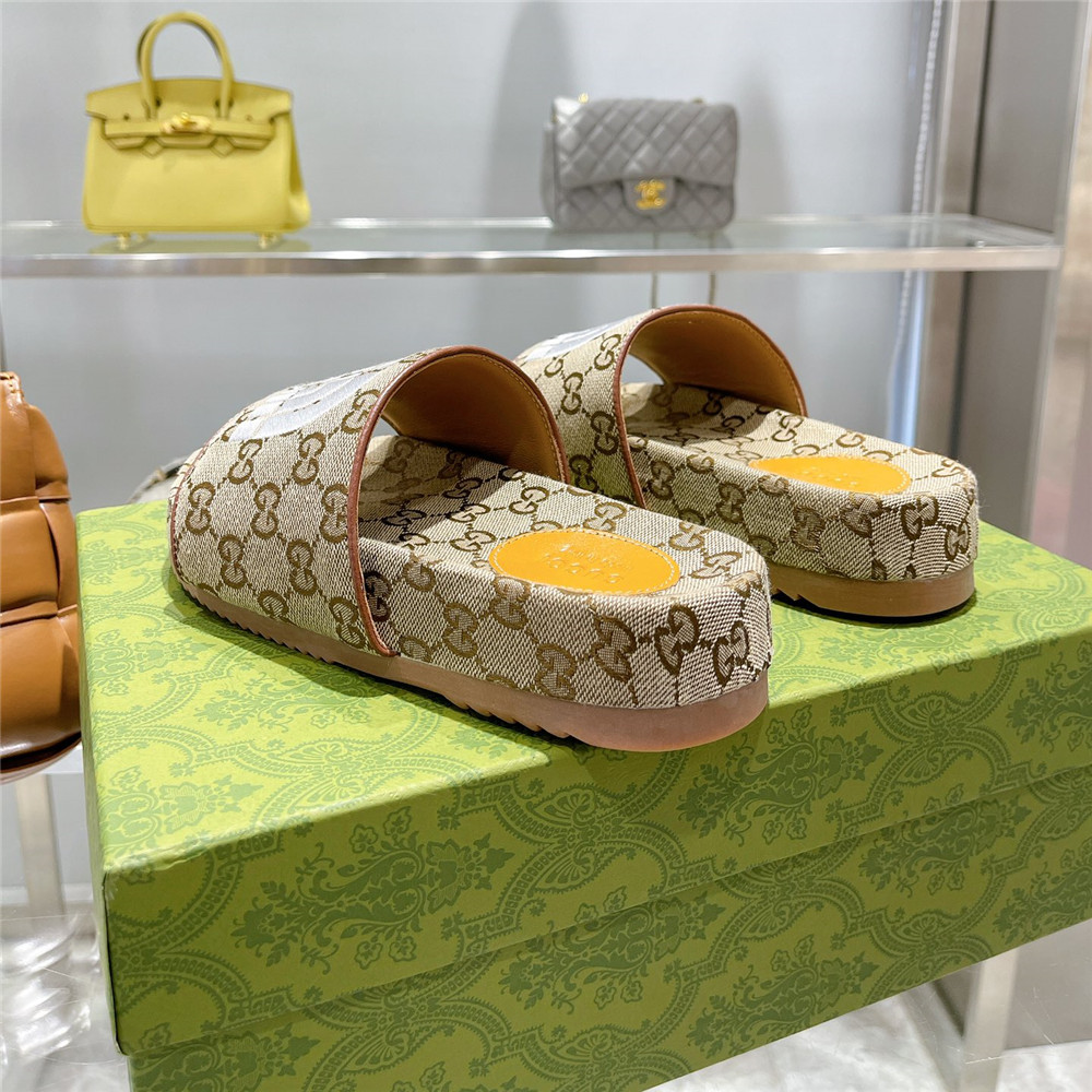 Gucci X The North Face GG Logo Slides - FashionPlug