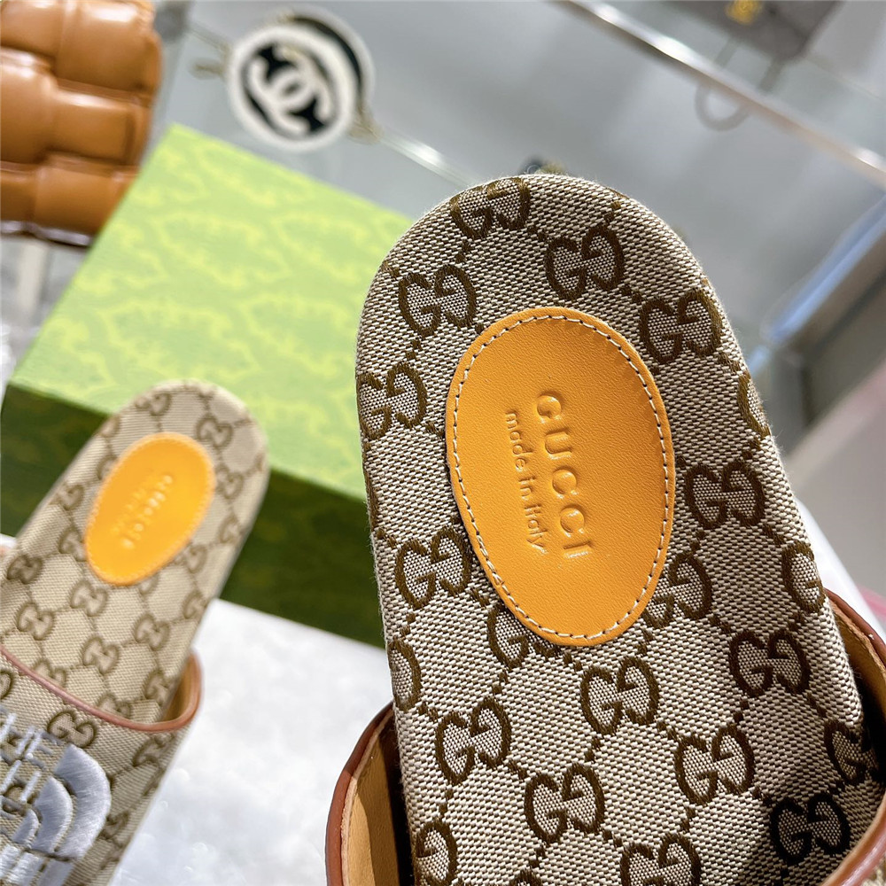 Gucci X The North Face GG Logo Slides - FashionPlug