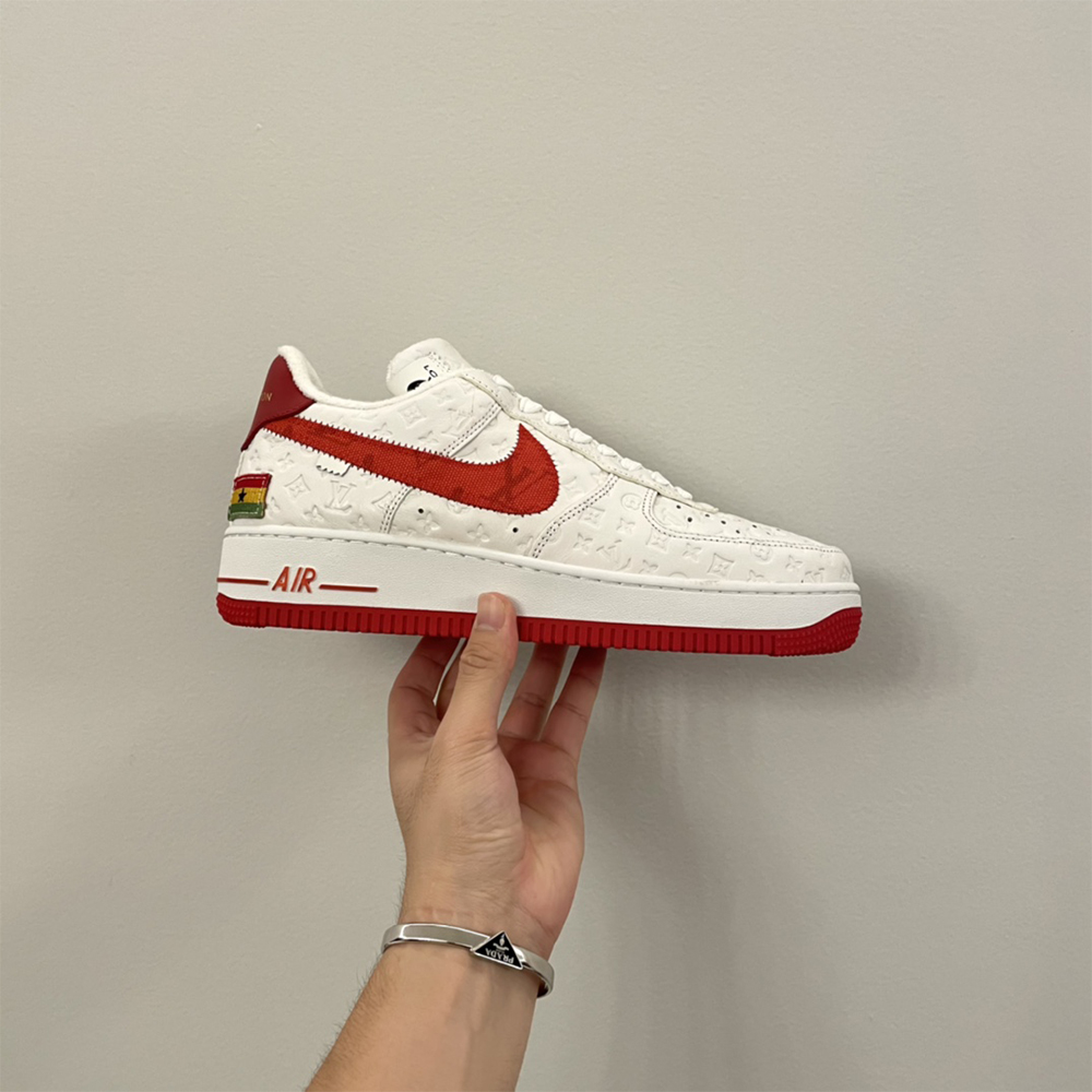 Louis Vuitton X Nike Air Force 1 Sneaker In White&Red - FashionPlug
