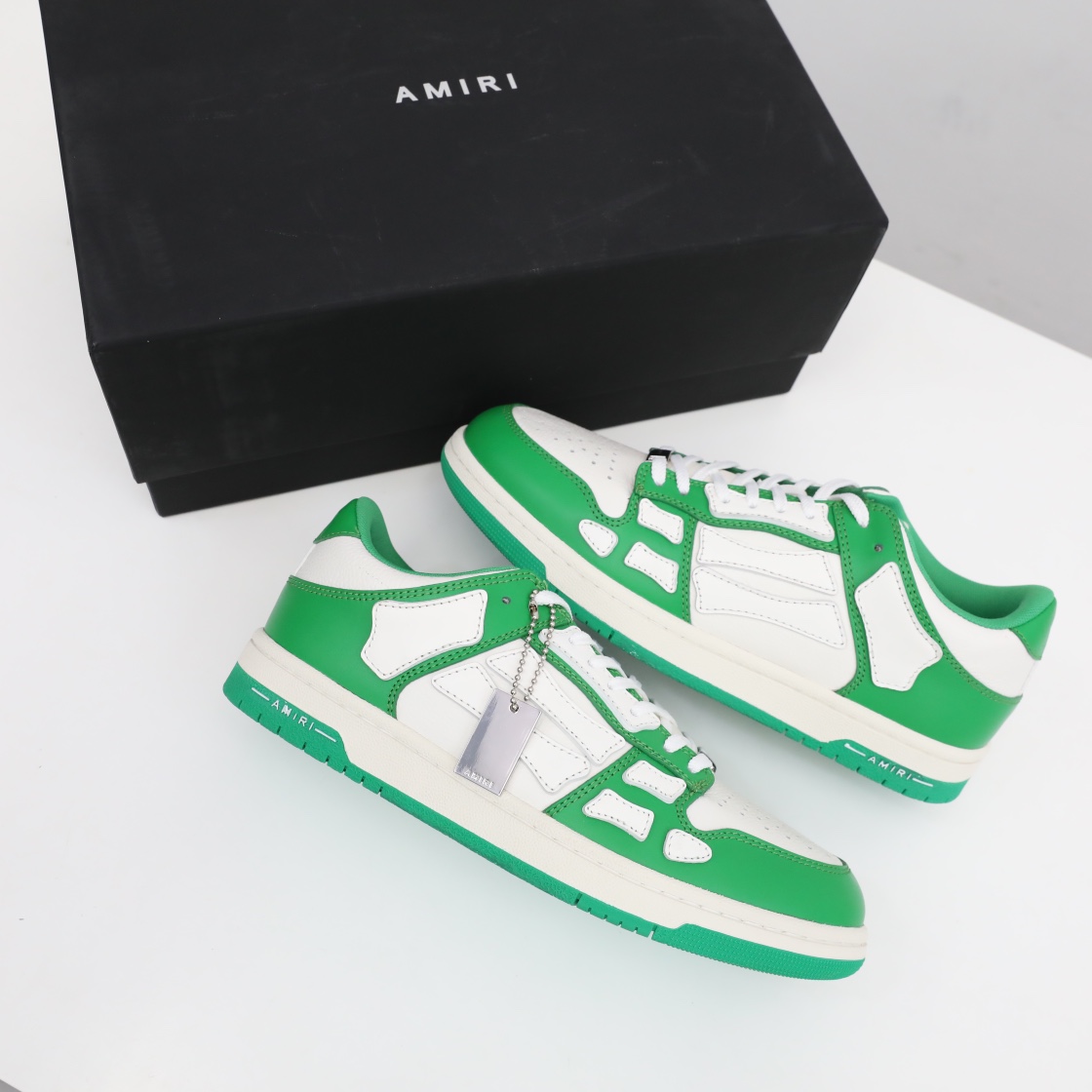 Amiri Skel-Top Low Sneaker Green/White - FashionPlug