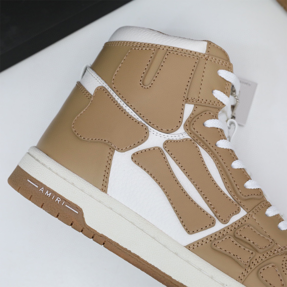 Amiri Skel-Top Hi Sneaker Brown/White - FashionPlug