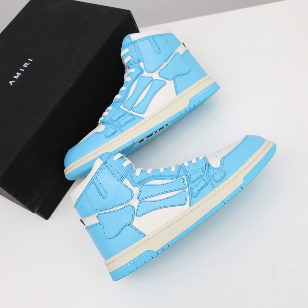 Amiri Skel-Top Hi Sneaker Blue/White - FashionPlug