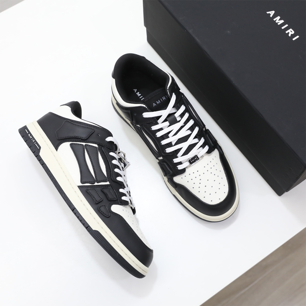 Amiri Skel-Top Low Sneaker Black/White - FashionPlug