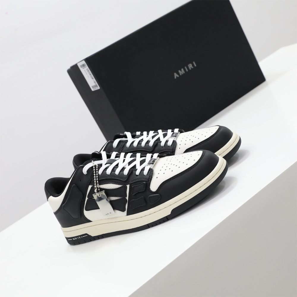 Amiri Skel-Top Low Sneaker Black/White - FashionPlug