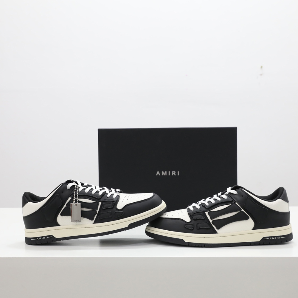 Amiri Skel-Top Low Sneaker Black/White - FashionPlug