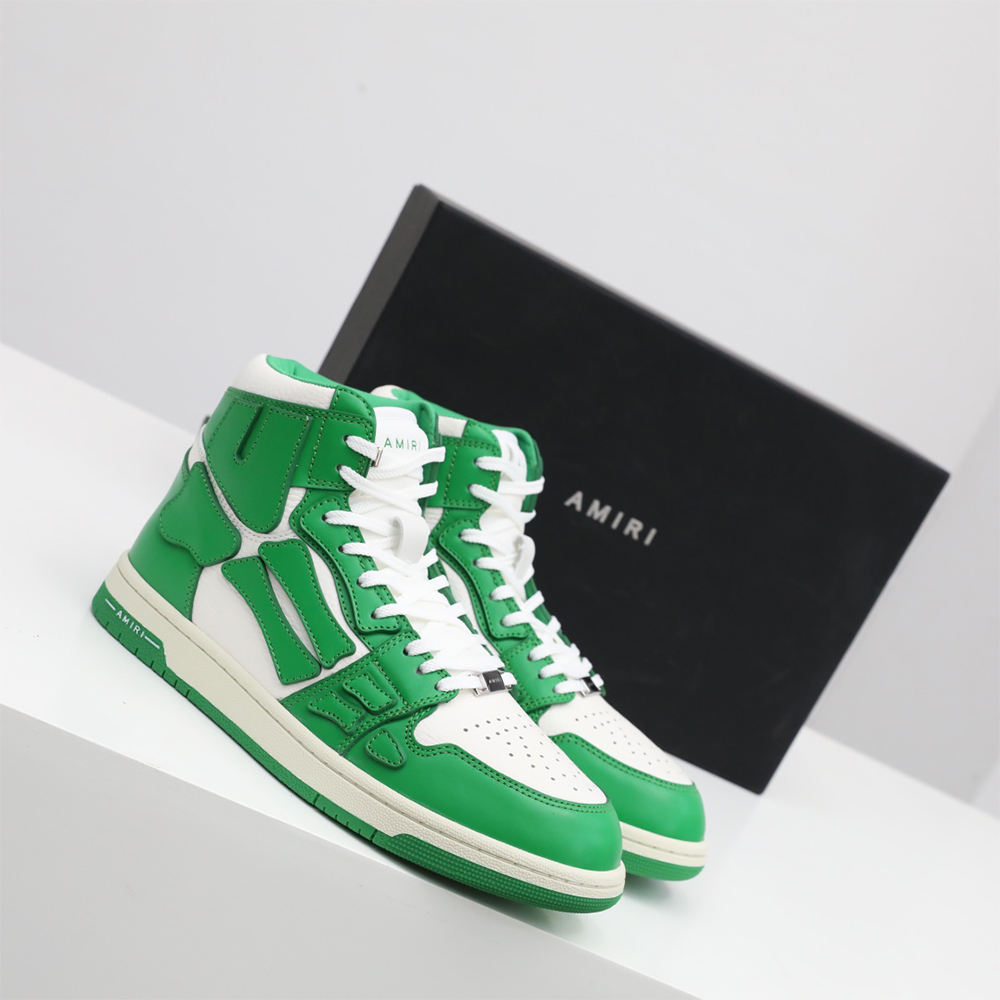 Amiri Skel-Top Hi Sneaker Green/White - FashionPlug