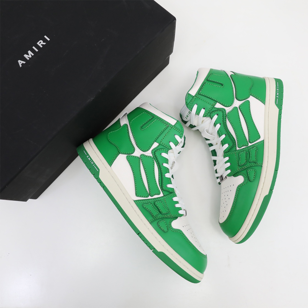 Amiri Skel-Top Hi Sneaker Green/White - FashionPlug
