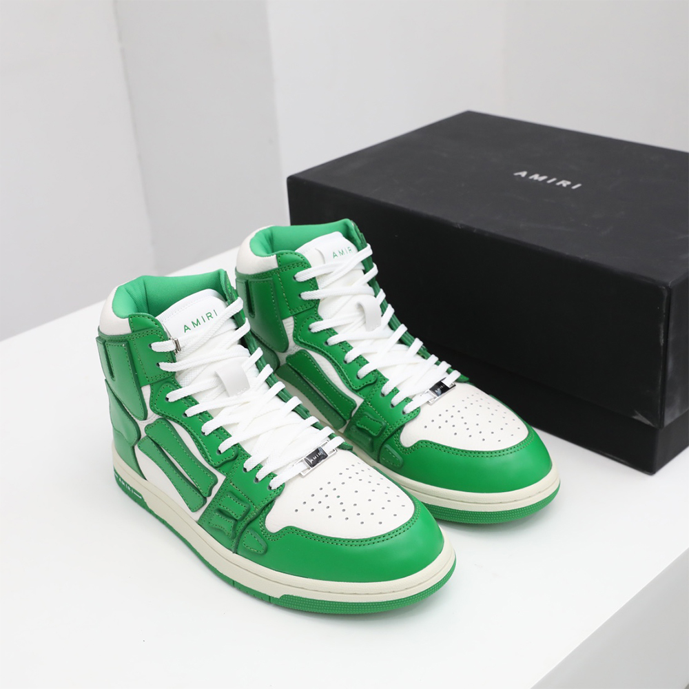 Amiri Skel-Top Hi Sneaker Green/White - FashionPlug