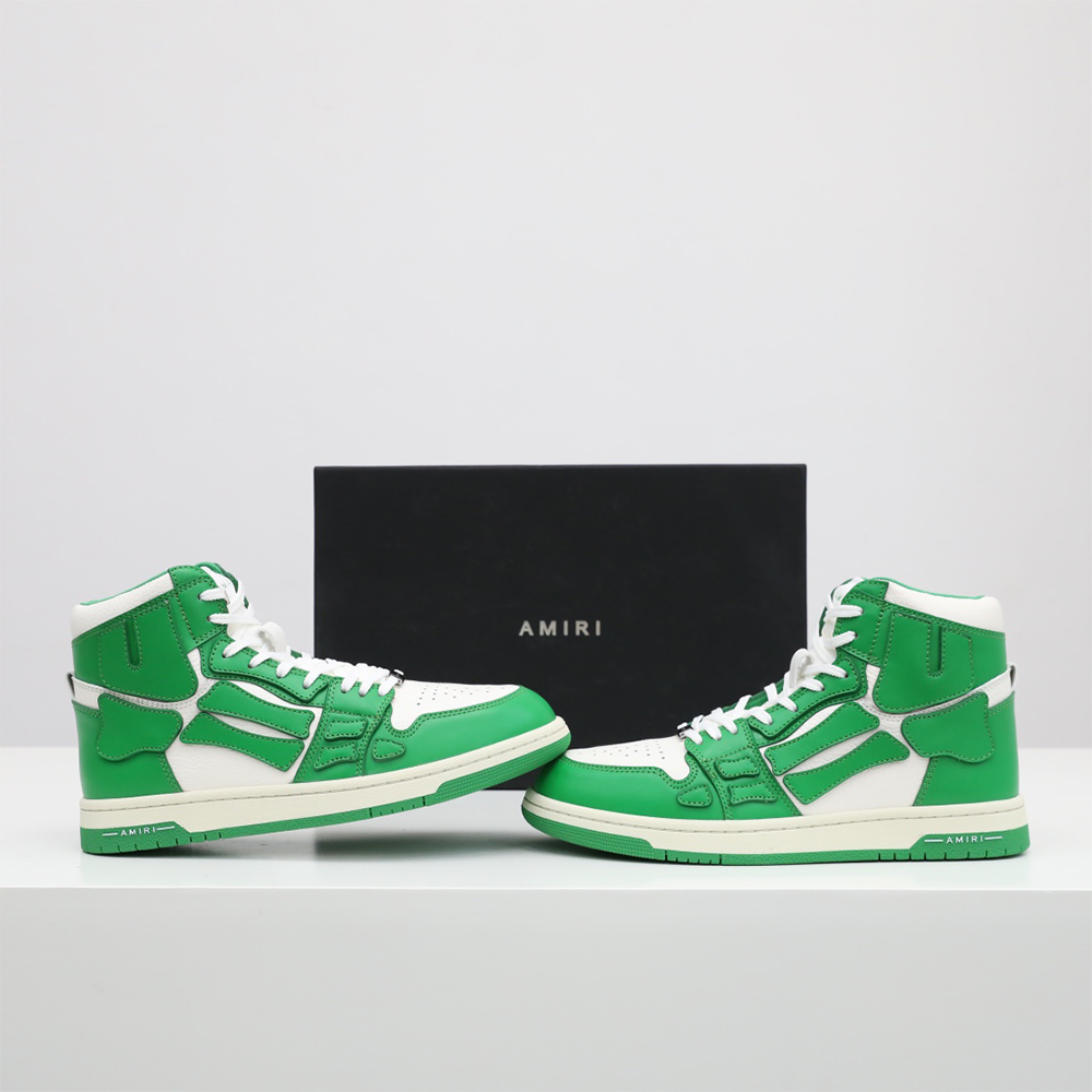 Amiri Skel-Top Hi Sneaker Green/White - FashionPlug