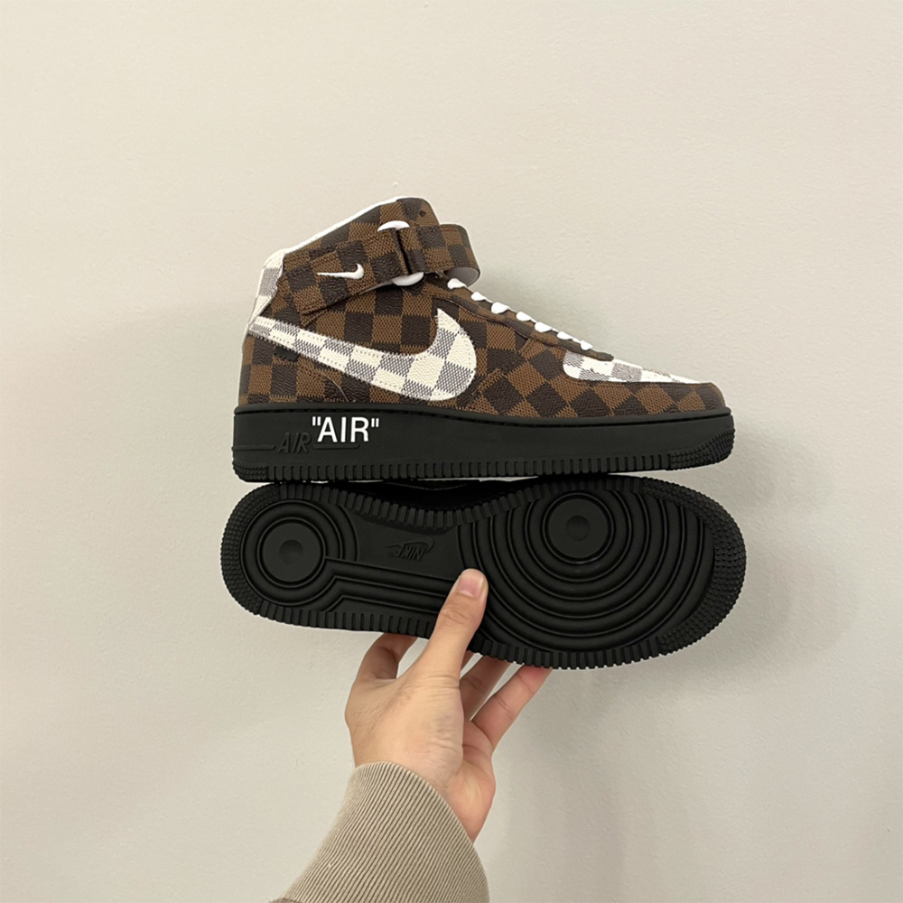 Louis Vuitton X Nike Air Force 1 Mid-Top Sneaker In Brown - FashionPlug