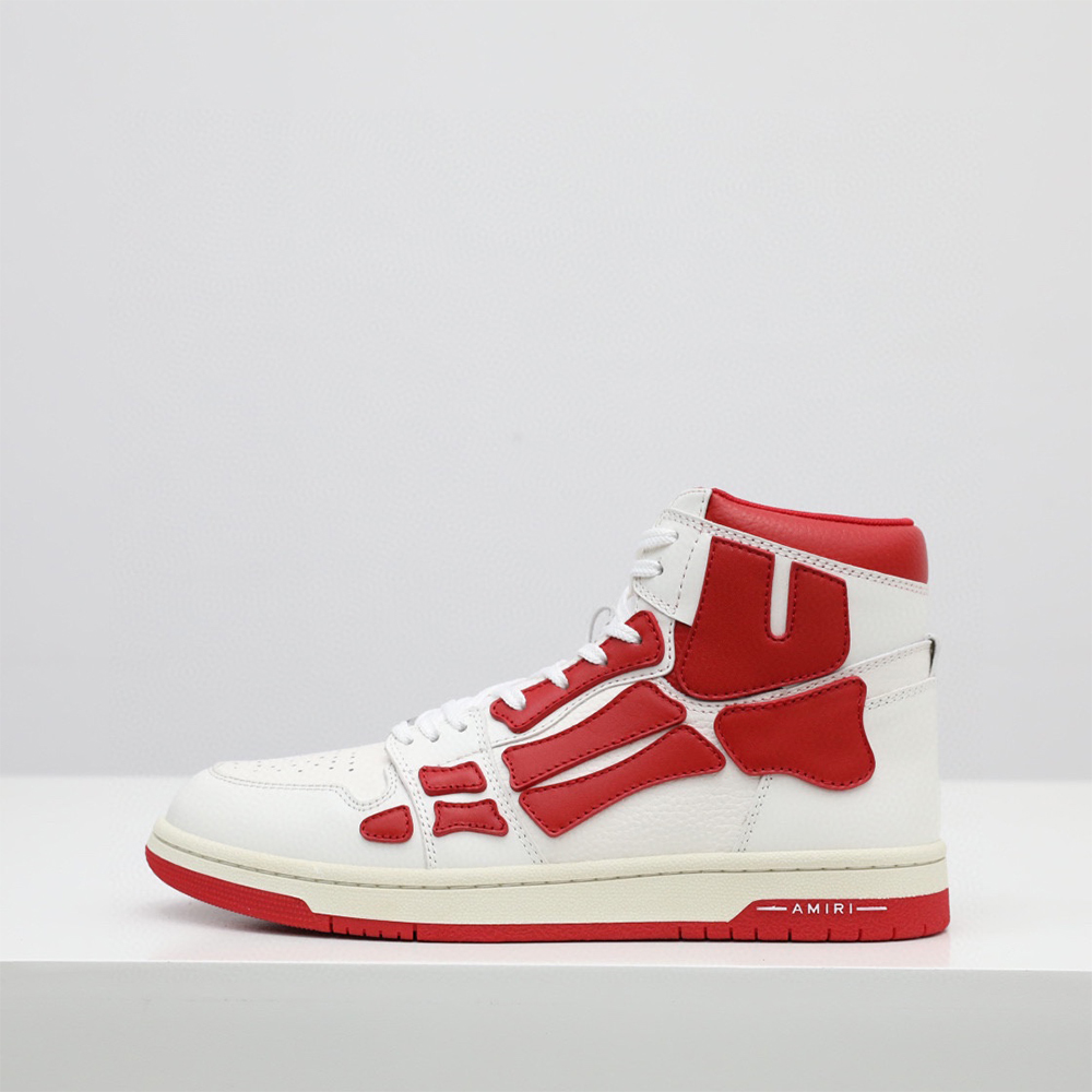 Amiri Skel-Top Hi Sneaker Red/White - FashionPlug