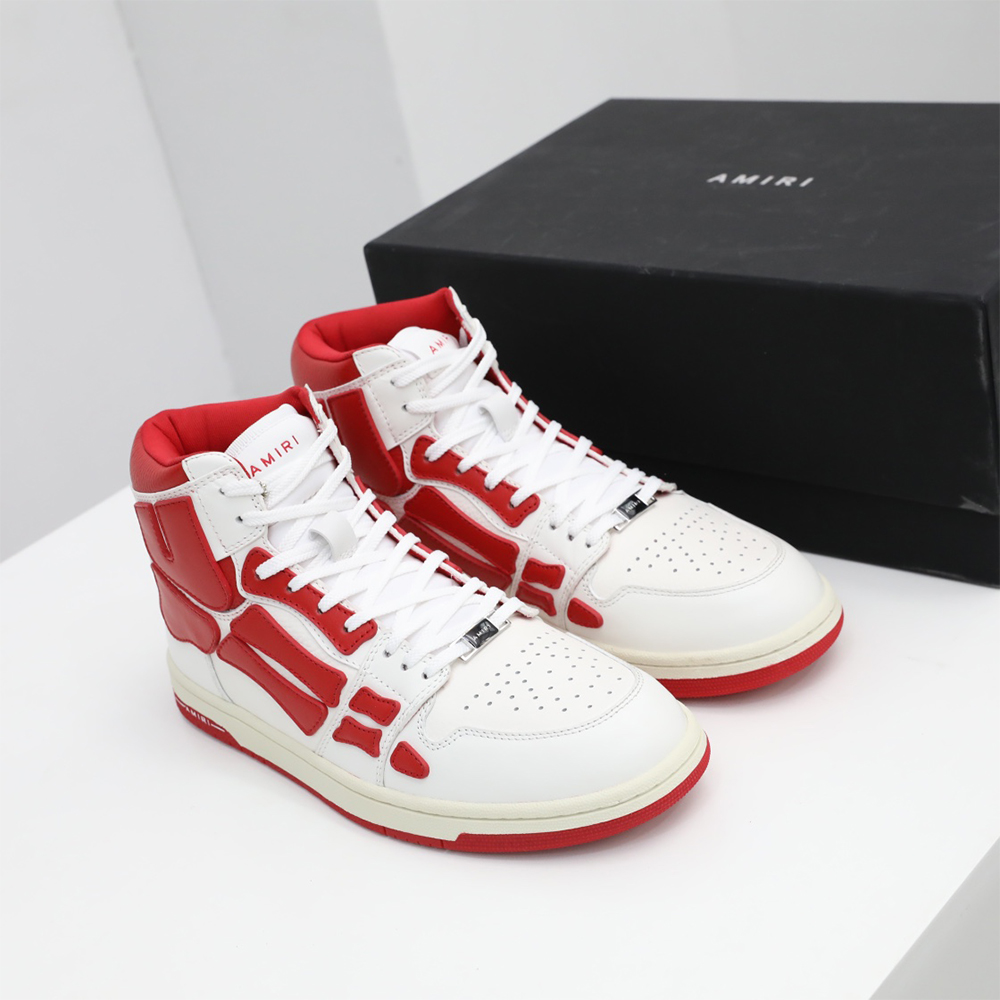 Amiri Skel-Top Hi Sneaker Red/White - FashionPlug