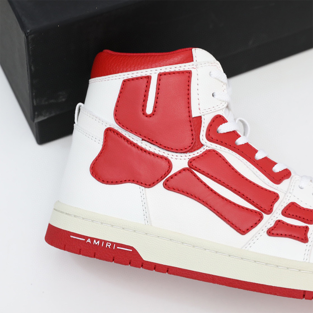 Amiri Skel-Top Hi Sneaker Red/White - FashionPlug