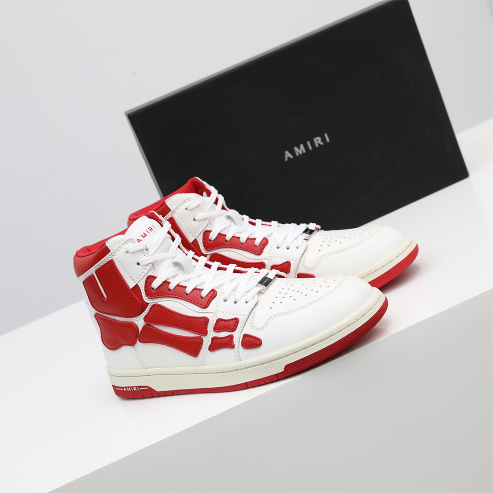 Amiri Skel-Top Hi Sneaker Red/White - FashionPlug