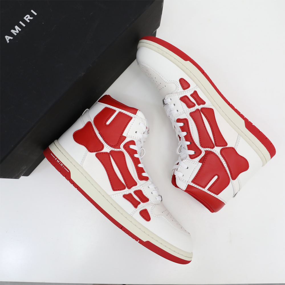 Amiri Skel-Top Hi Sneaker Red/White - FashionPlug